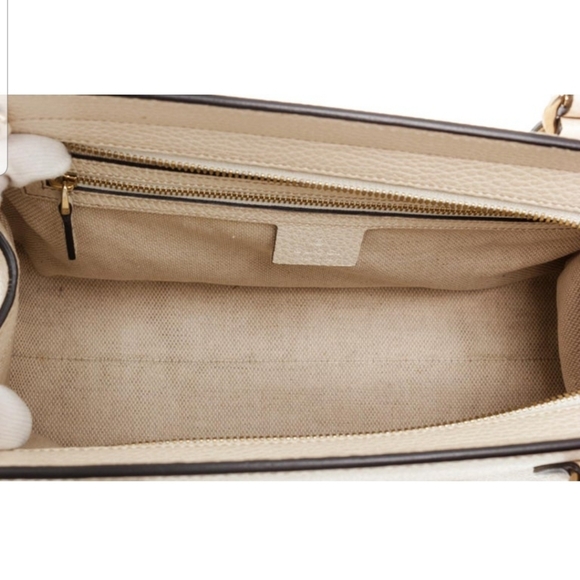 Gucci Beige Grained Leather Soho Top Handle Bag - Picture 7 of 8